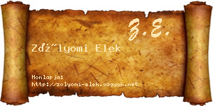 Zólyomi Elek névjegykártya